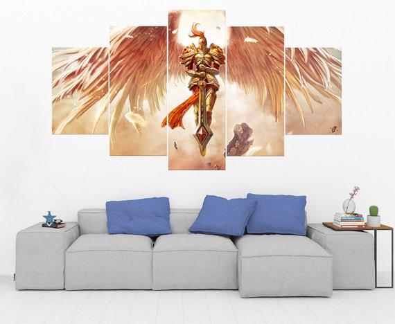 Kayle - League Of Legends - Gaming 5 Panel Canvas Art Wall Decor Kayle - League Of Legends - Gaming 5 Panel Canvas Art Wall Decor