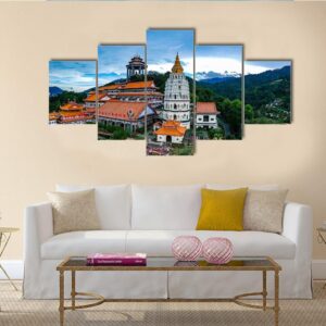 Kek Lok Si Temple In Malaysia - Nature 5 Panel Canvas Art Wall Decor