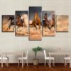 Kick The Dust Up Wild Mustangs - Animal 5 Panel Canvas Art Wall Decor