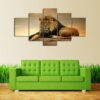 King Lion - Animal 5 Panel Canvas Art Wall Decor