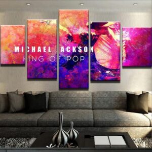 King Of Pop - Music 5 Panel Canvas Art Wall Decor