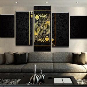 King Of Spades - Abstract 5 Panel Canvas Art Wall Decor