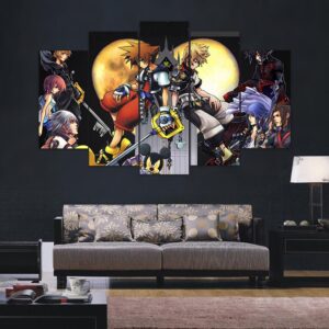 Kingdom Hearts - Cartoon 5 Panel Canvas Art Wall Decor