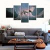 Kissing lovers - Abstract 5 Panel Canvas Art Wall Decor