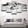 Kitten On Bed - Animal 5 Panel Canvas Art Wall Decor