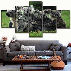 Koala Lovely - Animal 5 Panel Canvas Art Wall Decor