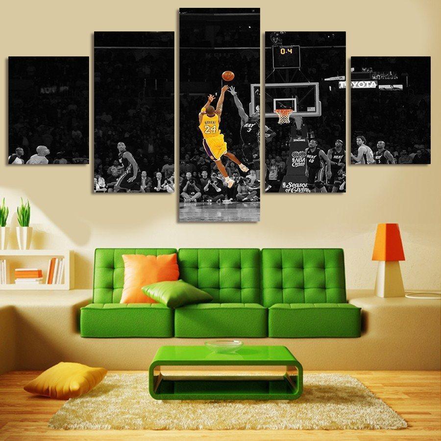 Kobe Bryant LA Lakers Buzzer Beater Sport - 5 Panel Canvas Art Wall Decor Kobe Bryant LA Lakers Buzzer Beater Sport - 5 Panel Canvas Art Wall Decor