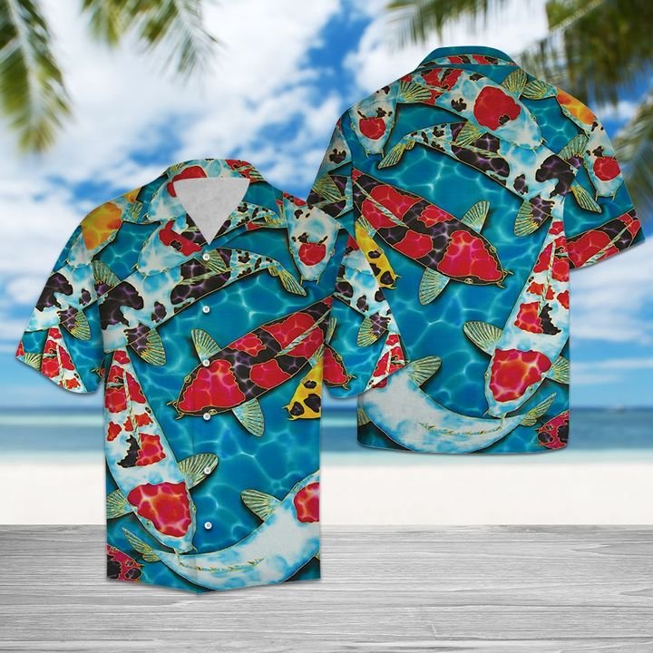 Koi Fish Hawaiian Shirt Summer Button Up Koi Fish Hawaiian Shirt Summer Button Up
