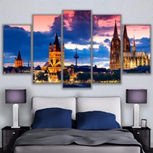 Kolner Dom - Nature 5 Panel Canvas Art Wall Decor