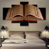 Koran Islamic Scriptures Religion Islam Quran Book - Religion 5 Panel Canvas Art Wall Decor