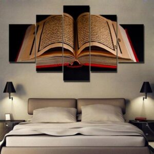 Koran Islamic Scriptures Religion Islam Quran Book - Religion 5 Panel Canvas Art Wall Decor