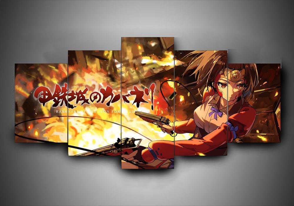 Koutetsujou No Kabaneri - Anime 5 Panel Canvas Art Wall Decor Koutetsujou No Kabaneri - Anime 5 Panel Canvas Art Wall Decor