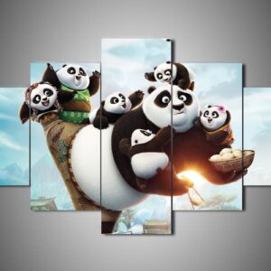 Kungfu Panda - Cartoon 5 Panel Canvas Art Wall Decor
