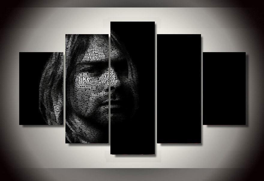 Kurt Cobain 3 - 5 Panel Canvas Art Wall Decor Kurt Cobain 3 - 5 Panel Canvas Art Wall Decor