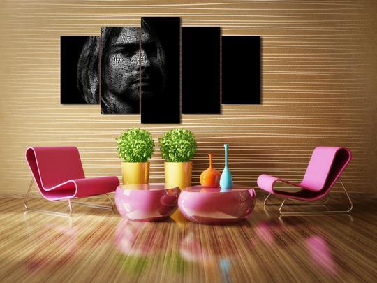 Kurt Cobain - Abstract 5 Panel Canvas Art Wall Decor Kurt Cobain - Abstract 5 Panel Canvas Art Wall Decor