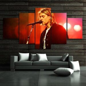 Kurt Donald Cobain Kurdt Kobain - Music 5 Panel Canvas Art Wall Decor