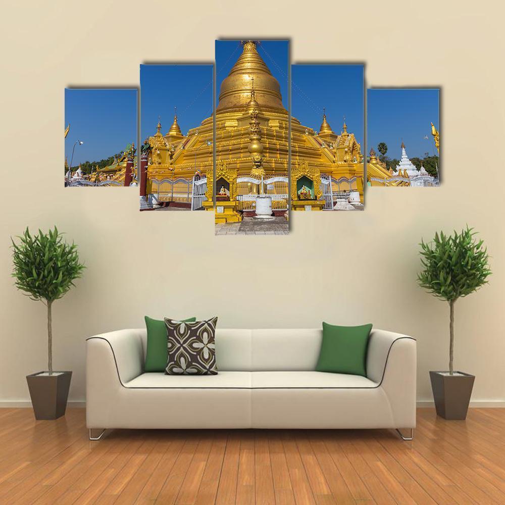 Kuthodaw Pagoda In Mandalay - Religion 5 Panel Canvas Art Wall Decor Kuthodaw Pagoda In Mandalay - Religion 5 Panel Canvas Art Wall Decor