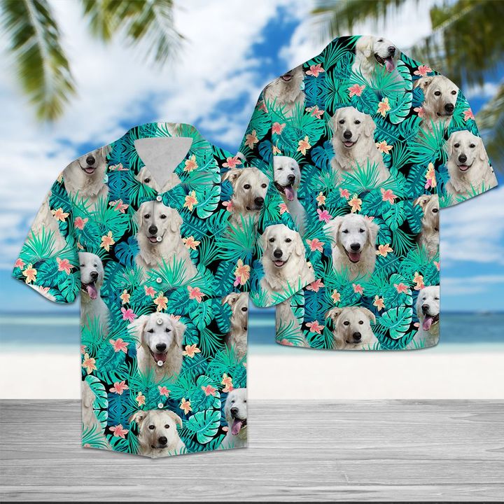 Kuvasz Tropical Hawaiian Shirt Summer Button Up Kuvasz Tropical Hawaiian Shirt Summer Button Up