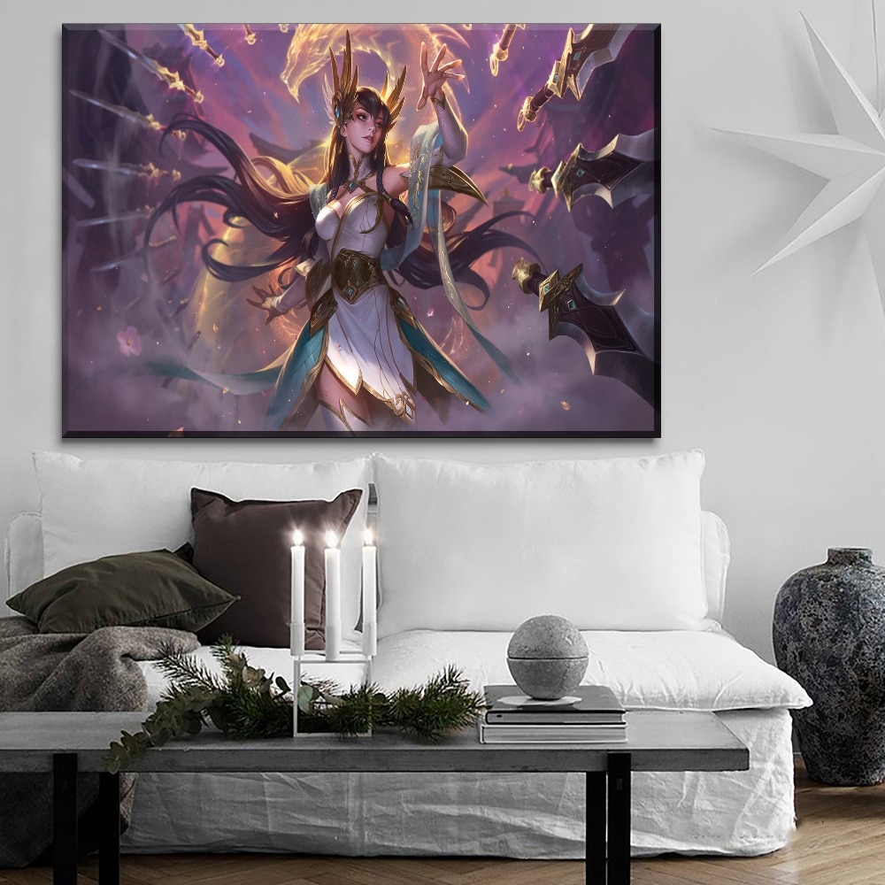 LOL League Of Legends Divine Sword Irelia Poster 2 Gaming 1 Piece - 1 Panel Canvas Art Wall Decor LOL League Of Legends Divine Sword Irelia Poster 2 Gaming 1 Piece - 1 Panel Canvas Art Wall Decor