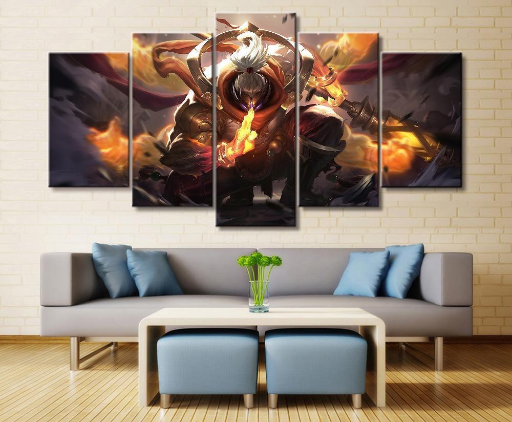 LOL League Of Legends Jax Gaming - 5 Panel Canvas Art Wall Decor LOL League Of Legends Jax Gaming - 5 Panel Canvas Art Wall Decor