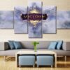 LOL League Of Legends Victory Scene Game - 5 Panel Canvas Art Wall Decor