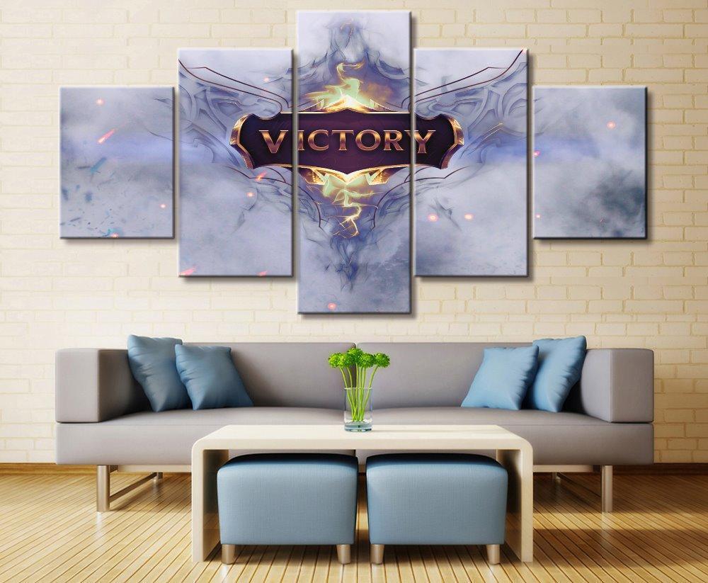 LOL League Of Legends Victory Scene Game - 5 Panel Canvas Art Wall Decor LOL League Of Legends Victory Scene Game - 5 Panel Canvas Art Wall Decor