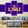 LSU Tigers Football Team Sport - 5 Panel Canvas Art Wall Decor