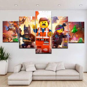 La Grande Aventure Lego - Movie 5 Panel Canvas Art Wall Decor