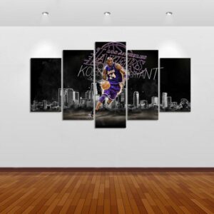 La Laker 24 Kobe Bryant Basketball Player - Sport 5 Panel Canvas Art Wall Decor