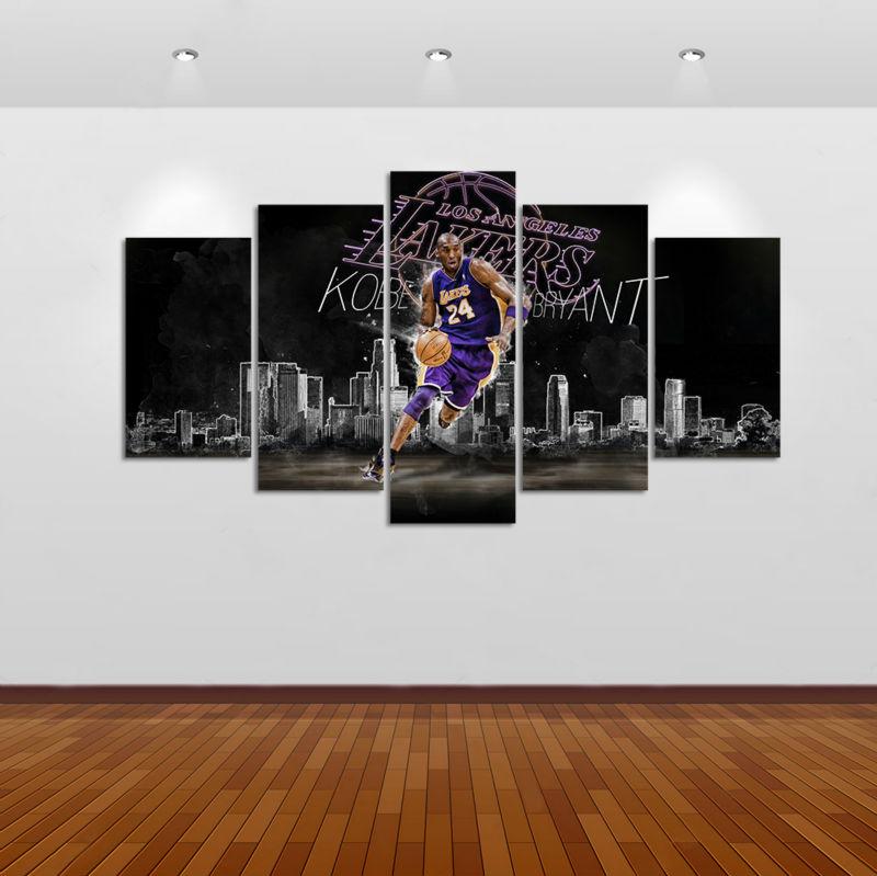 La Laker 24 Kobe Bryant Basketball Player - Sport 5 Panel Canvas Art Wall Decor La Laker 24 Kobe Bryant Basketball Player - Sport 5 Panel Canvas Art Wall Decor