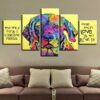 Labrador Dog 2 - Abstract Animal 5 Panel Canvas Art Wall Decor