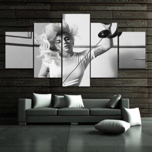 Lady Gaga 01 - Famous Person 5 Panel Canvas Art Wall Decor