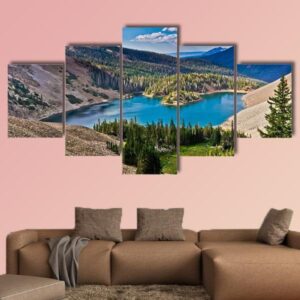 Lake Agnes In Colorado - Nature 5 Panel Canvas Art Wall Decor