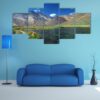 Lake And Mountains Landscape In Argentina - Nature 5 Panel Canvas Art Wall Decor