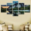 Lake And Moutain - Nature 5 Panel Canvas Art Wall Decor