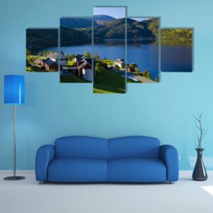 Lake Granvin Vatne In Norway - Nature 5 Panel Canvas Art Wall Decor