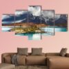 Lake Pehoe And Cuernos Mountains - Nature 5 Panel Canvas Art Wall Decor