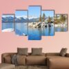 Lake Tahoe In Winter - Nature 5 Panel Canvas Art Wall Decor