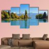 Lake Thun With Jungfrau Mountain In Autumn - Nature 5 Panel Canvas Art Wall Decor