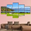 Lake Thun With Jungfrau Mountain - Nature 5 Panel Canvas Art Wall Decor