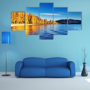 Lake Wanaka In New Zealand - Nature 5 Panel Canvas Art Wall Decor