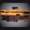 Lake boat dock - Nature 5 Panel Canvas Art Wall Decor