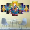 Lakshmi & Ganesha - Religion 5 Panel Canvas Art Wall Decor