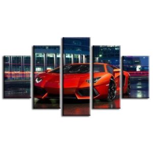 Lamborghini Aventador 3 - Automative 5 Panel Canvas Art Wall Decor