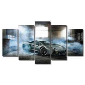Lamborghini Aventador Car - Automative 5 Panel Canvas Art Wall Decor