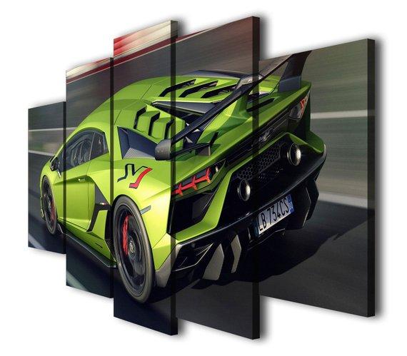 Lamborghini Aventador Racing Car - Automative 5 Panel Canvas Art Wall Decor Lamborghini Aventador Racing Car - Automative 5 Panel Canvas Art Wall Decor