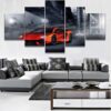 Lamborghini Orange Lamborghini - Automative 5 Panel Canvas Art Wall Decor