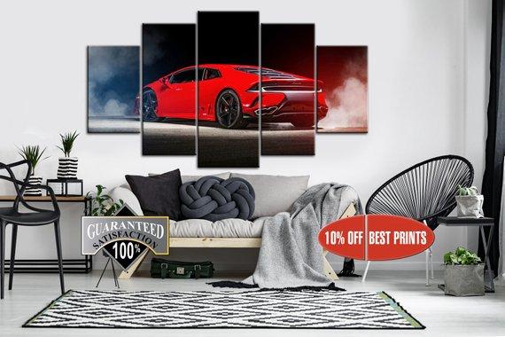 Lamborghini - Automative 5 Panel Canvas Art Wall Decor Lamborghini - Automative 5 Panel Canvas Art Wall Decor