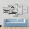 Lancaster Bombers From Battle Of Britain In World War - Airplane 5 Panel Canvas Art Wall Decor