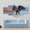 Landing Of Golden Eagle - Animal 5 Panel Canvas Art Wall Decor